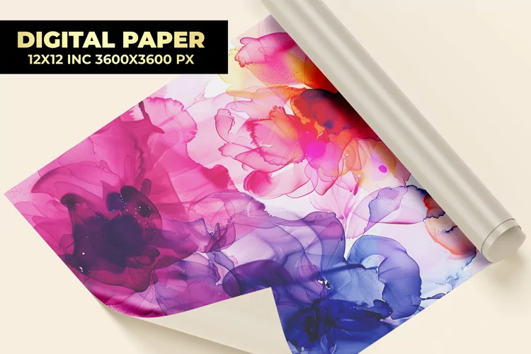 Watercolor Flower Digital Paper