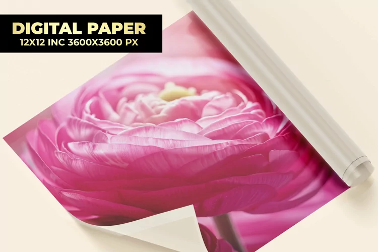 Ranunculus Flower Digital Paper