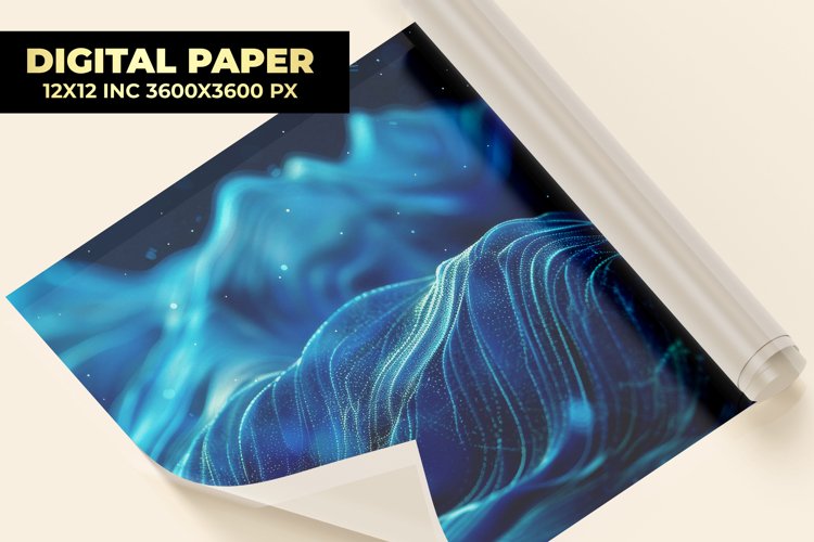 Blue Waves Digital Paper example image 1