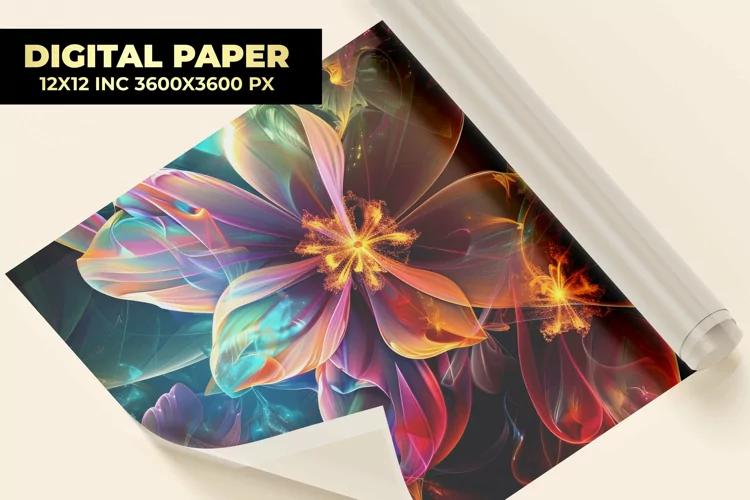 Glowing Flowers Digital Paper