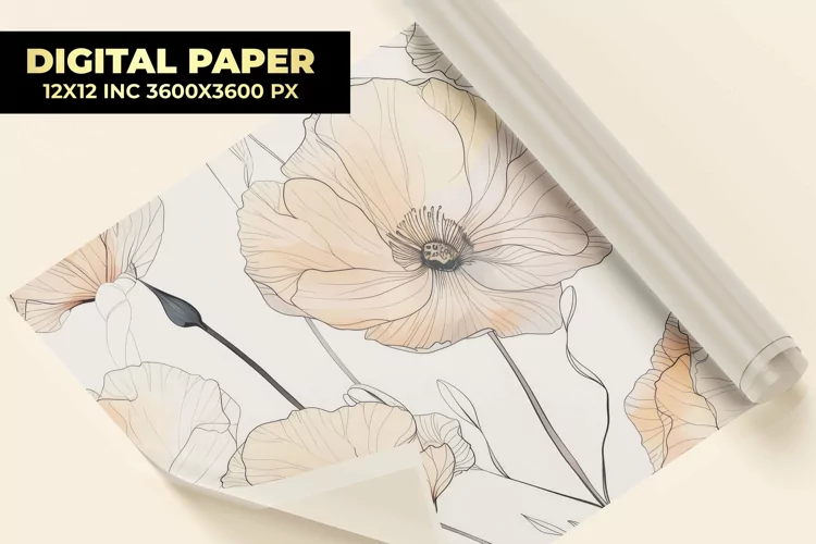 Minimalistic Flower Digital Paper