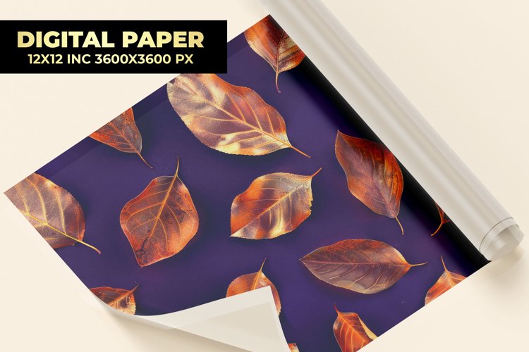 Autumn Leaves Digital Paper example image 1