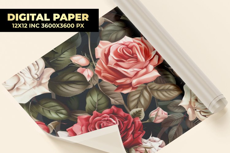 Floral Digital Paper example image 1