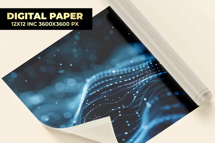 Futuristic Waves Digital Paper