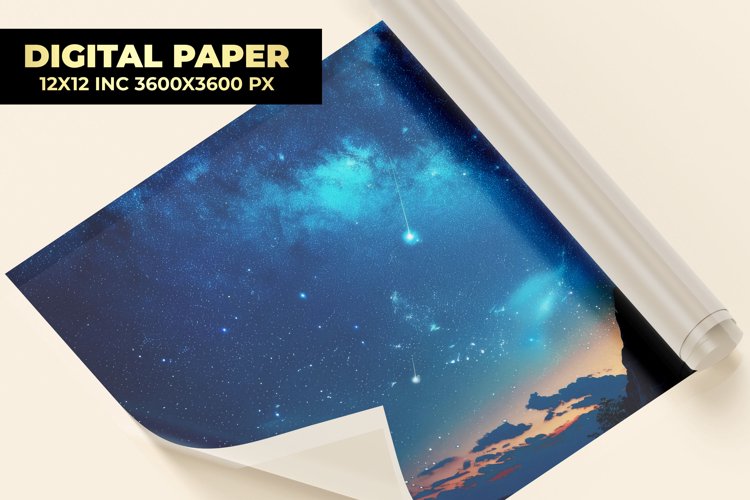 Starry Night Digital Paper example image 1