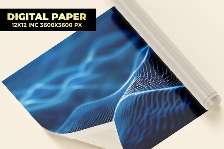 Blue Waves Digital Paper