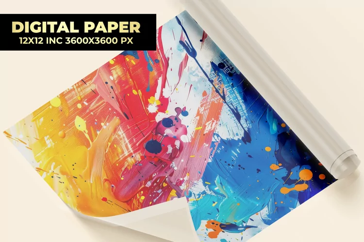 Multicolored Paint Digital Paper