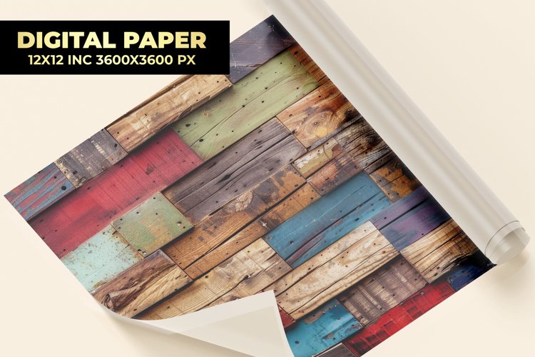 Wooden Wall Digital Paper example image 1