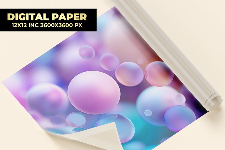 Bubbles Digital Paper example image 1