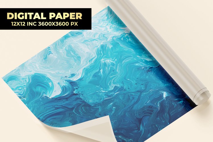 Blue Liquid Digital Paper example image 1