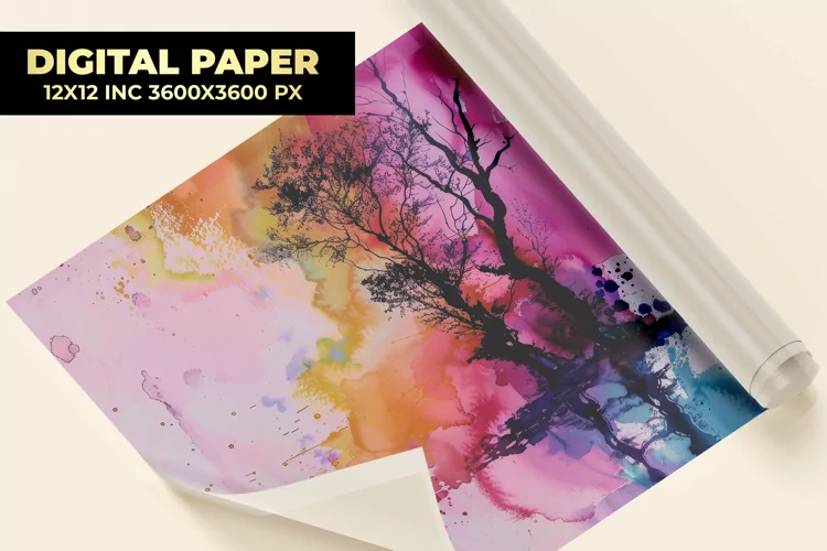 Watercolor Branch Digital Paper