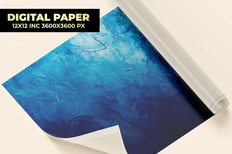 Blue Watercolor Digital Paper
