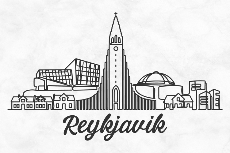 Reykjavik Minimalism Line Drawing