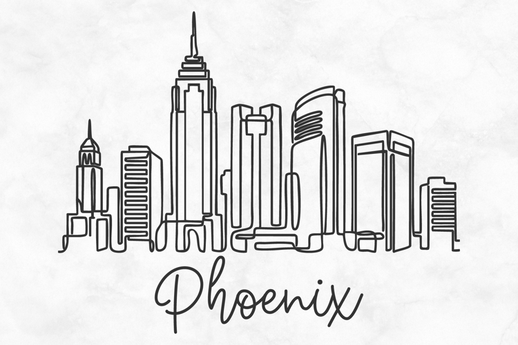 Phoenix Minimalism Line Drawing