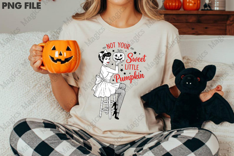 Halloween Pin-up Girl Pumpkin PNG