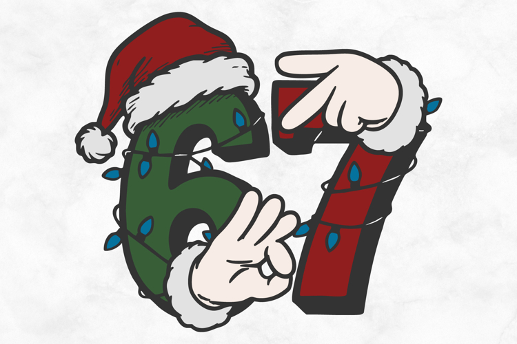 Christmas Six Seven 67 Hands SVG PNG File