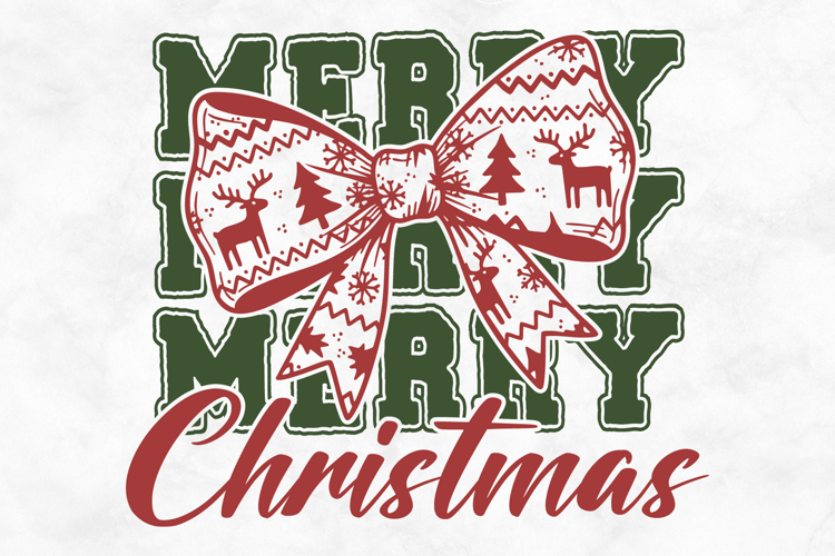 Merry Christmas Festive Ribbon SVG PNG File