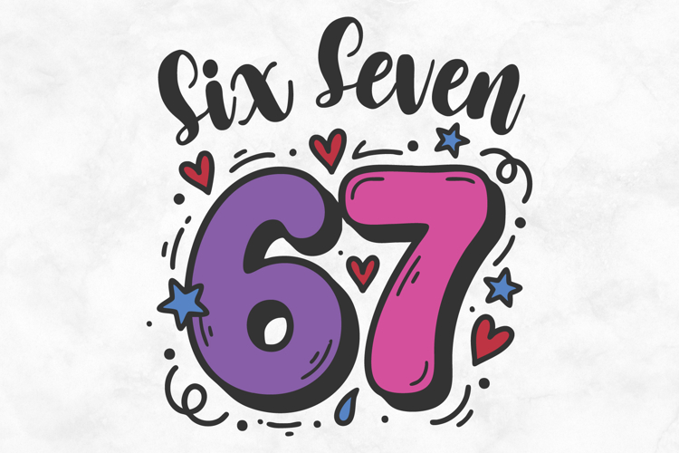 Six Seven Pink 67 SVG PNG File