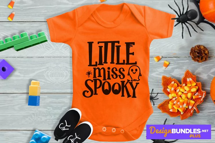 Little Miss Spooky, Baby Ghost Svg, Funny Halloween Svg