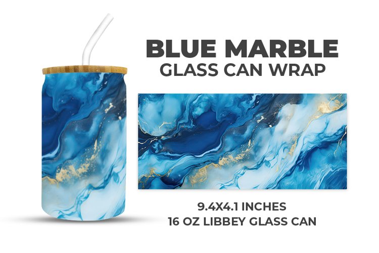 Blue Marble Glass Can Wrap example image 1