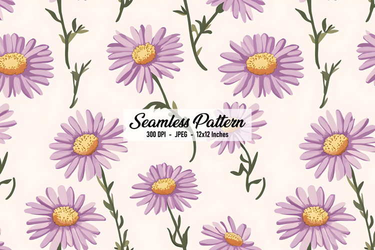Aster Flower Digital Paper Pattern | Seamless Pattern