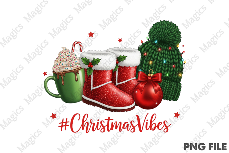 Christmas Vibes Cocoa Mug PNG