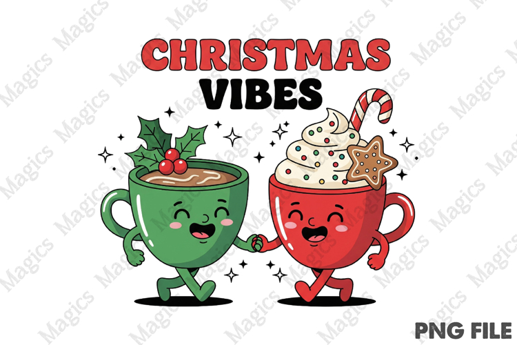 Retro Christmas Western Design PNG