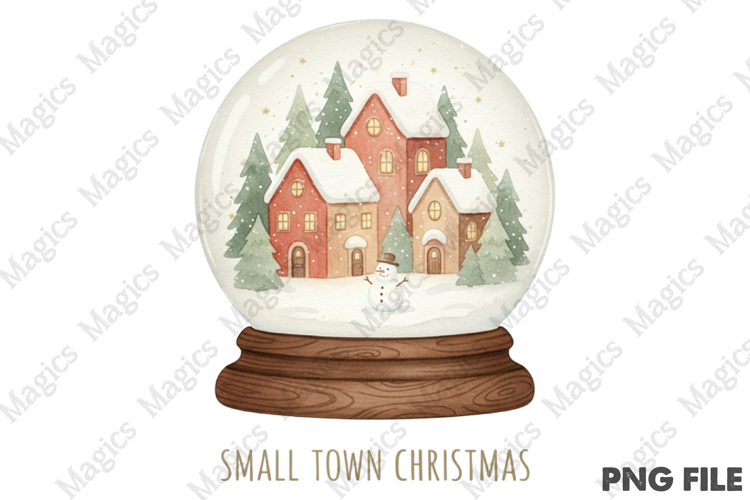 Small Town Christmas Globe PNG