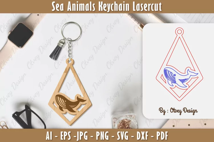 Keychain Sea Animals Lasercut SVG