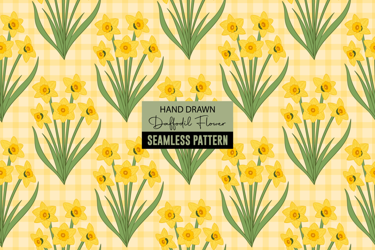 Daffodil Flower Digital Paper Pattern | Seamless Pattern