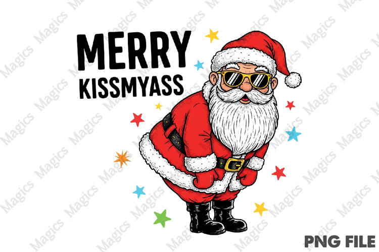 Merry Kissmyass Sublimation Png