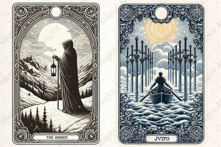 Christmas Tarot Card PNG Files