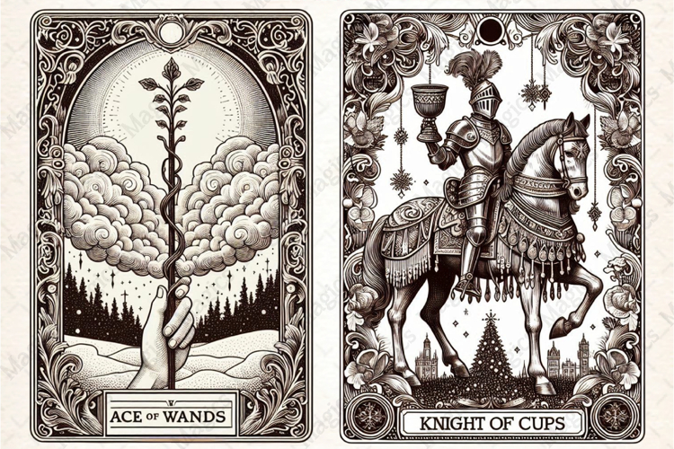 Christmas Tarot Card PNG Files