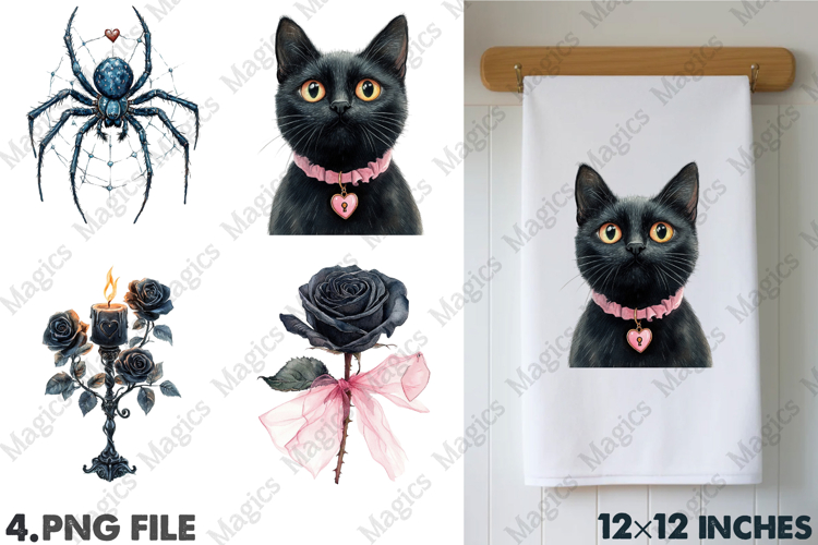 Gothic Coquette Halloween Sublimation PNG