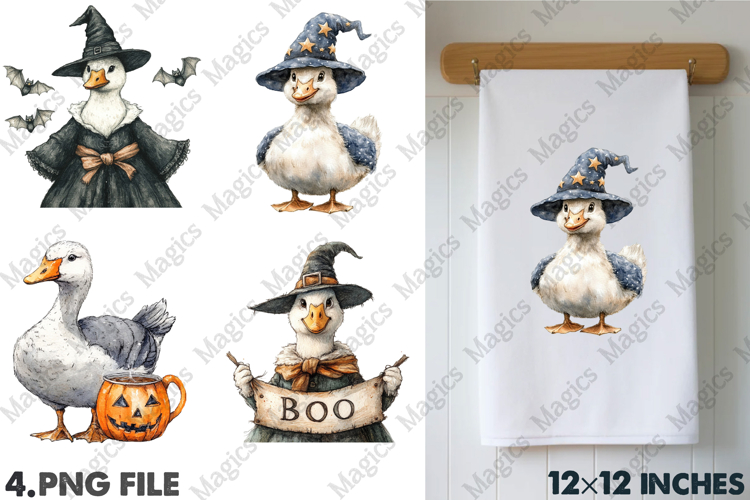 Witchy Goose Halloween Sublimation PNG