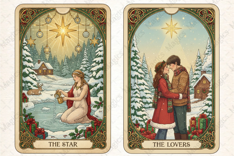 Christmas Tarot Card PNG Files