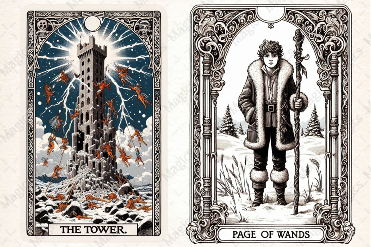 Christmas Tarot Card PNG Files