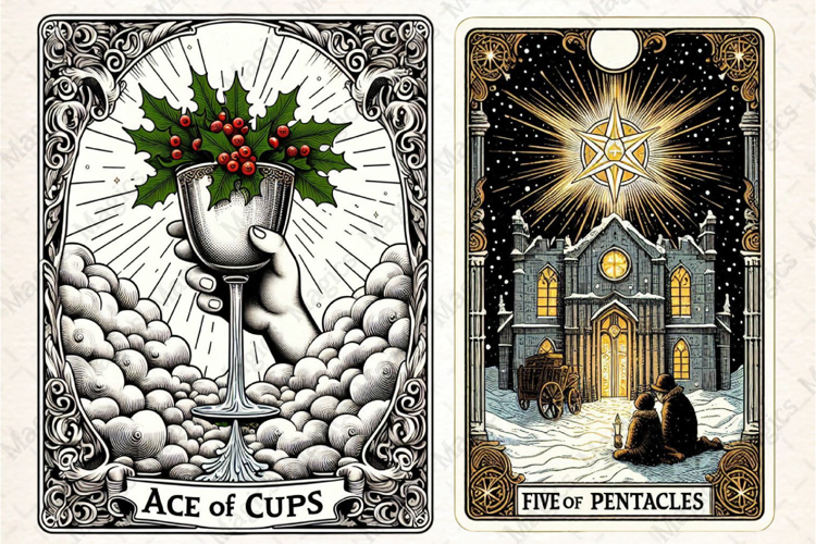 Christmas Tarot Card PNG Files
