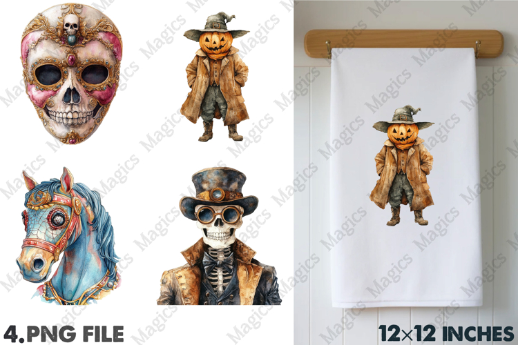 Vintage Creepy Halloween Sublimation PNG