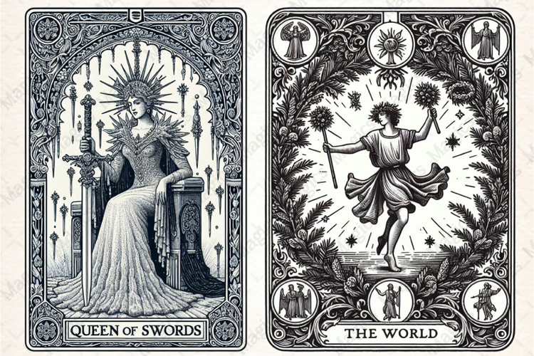 Christmas Tarot Card PNG Files