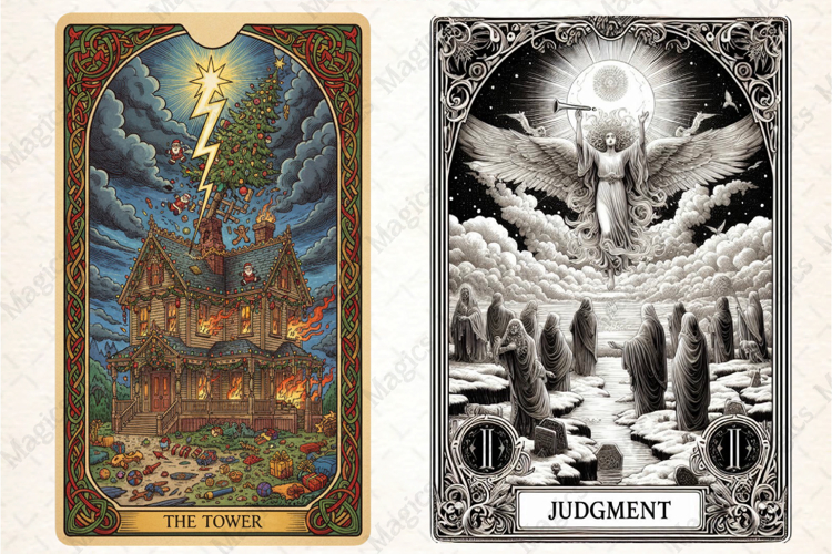 Christmas Tarot Card PNG Files