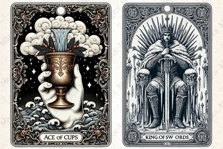 Christmas Tarot Card PNG Files