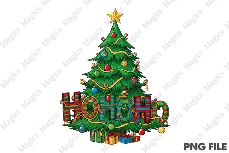 HOHOHO Christmas Tree Png