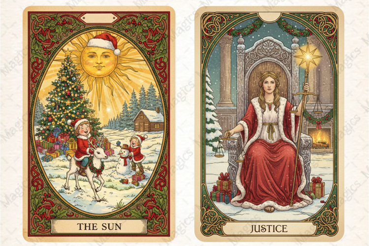 Christmas Tarot Card PNG Files