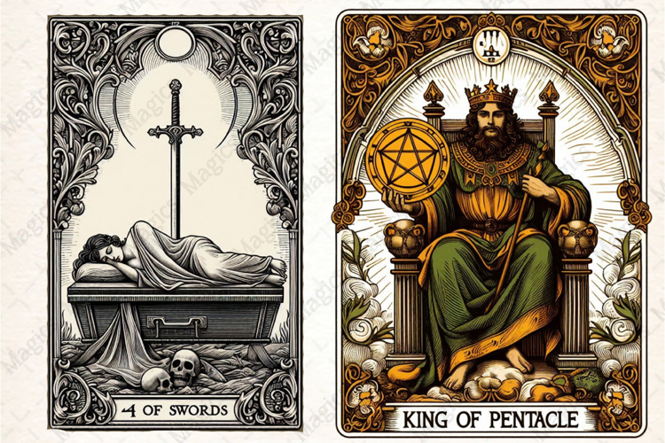 Christmas Tarot Card PNG Files