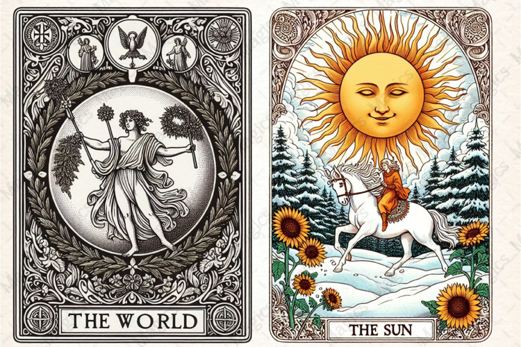 Christmas Tarot Card PNG Files