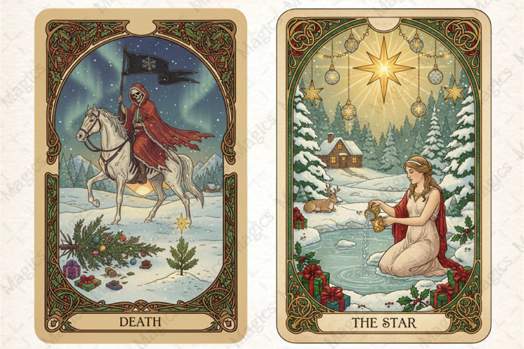Christmas Tarot Card PNG Files