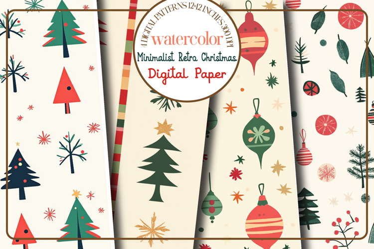 Minimalist Retro Christmas Patterns