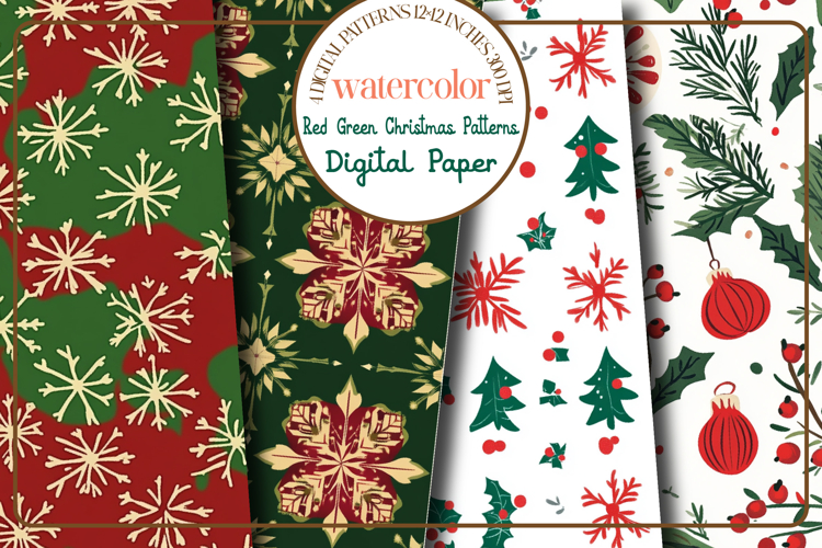 Red Green Christmas Patterns
