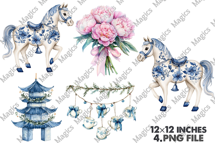 Christmas Chinoiserie Sublimation